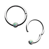 G23 Titanium ASTM F136 White Opal Hinged Segment Ring 16G Septum Body Piercing Jewelry Nose Ring Clicker