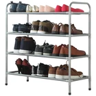 XM_419 4 tier DIY adjustable Portable carbon steel shoe storage cabinet metal shoe rack wall mounted organizer