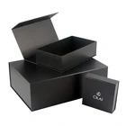 Magnet opening black paper cardboard storage packaging box