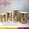 Round glass top golden stainless steel wedding flower stand decoration