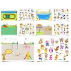 Personality custom kids educational toy coloring reusable removable sticker book with different scenes