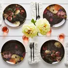 Custom Print 9 Inch Fashionable Color Ink Melamine Dinner Plates For Hotel Restaurants Family