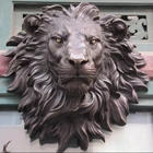 Casting mounted wall life size animal bust model bronze lion head sculpture