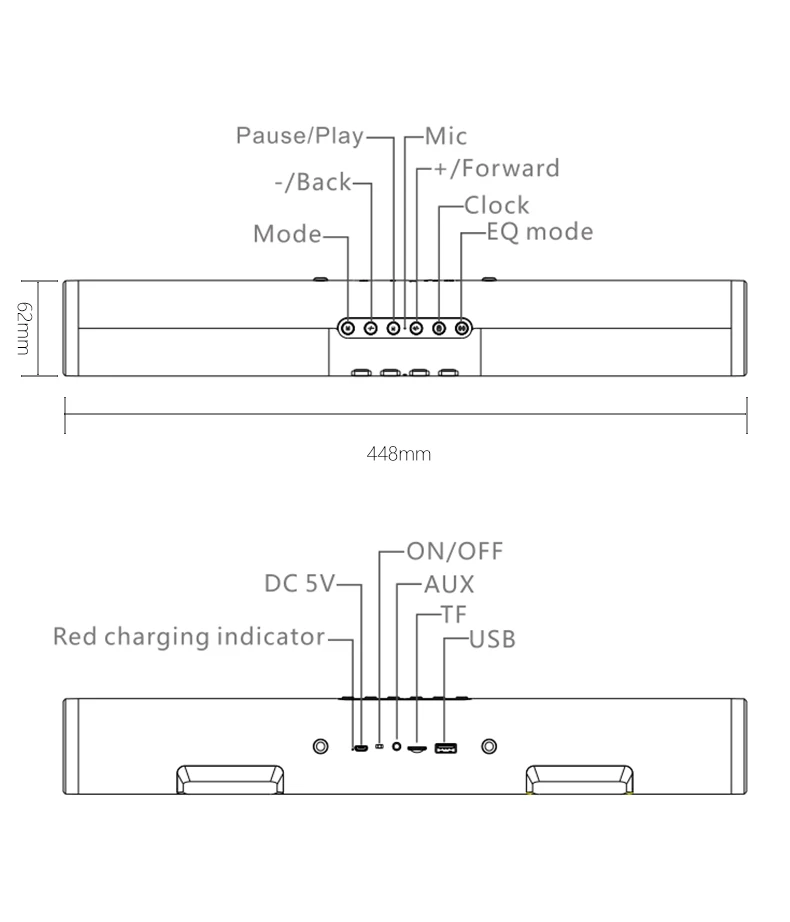 Top Quality Home Theater Stereo Good Sound Fashion Design LED Display Clock Alarm Wireless Bluetooth Home Theater Speaker - ANKUX.COM