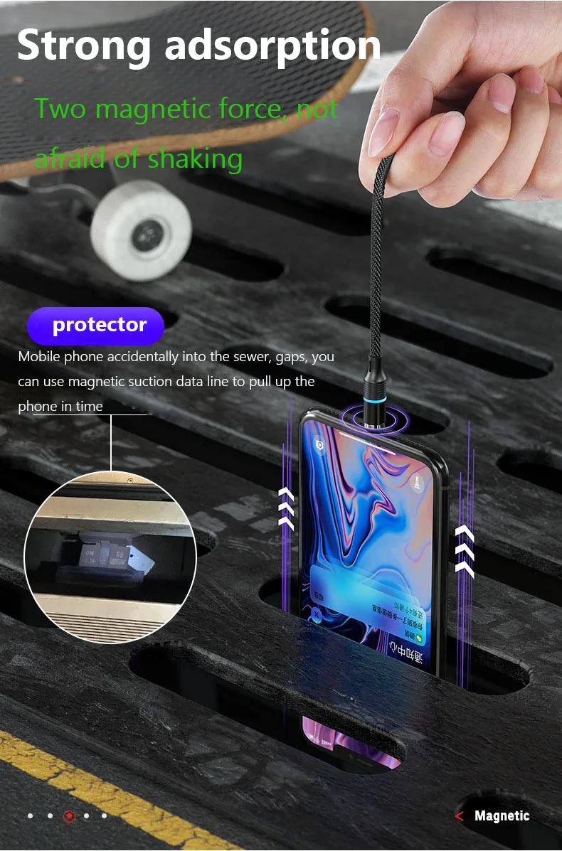 Magnetic suction data line 3 In 1 USB line 360 Degree Blind Suction Mobile Phone Charging Cable - ANKUX.COM