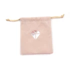 Custom Eco Velvet Cloth Double Drawstring Jewelry Pouch with Hot Stamping Logo