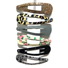Custom designs hair accessories print snap hair clips for women