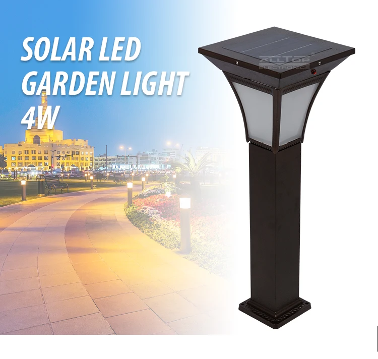 High quality IP65 outdoor courtyard 4w solar led garden light