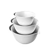 3 Piece Nesting Mixing Bowls with Rubber Grip Handles Easy Pour Spout and Non Slip Bottom 3 in 1 Mixing Bowl Set