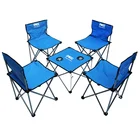 Foldable camping tables and 4 chairs sets VLA-6057B