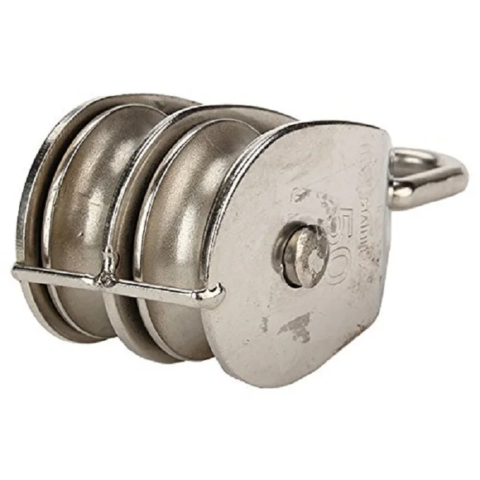 M50 50mm Swivel Stainless Steel 304 Double Pulley Block Fixed Pulley Lifting