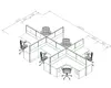 65mm Thickness Office Partition, Classical Office Layout