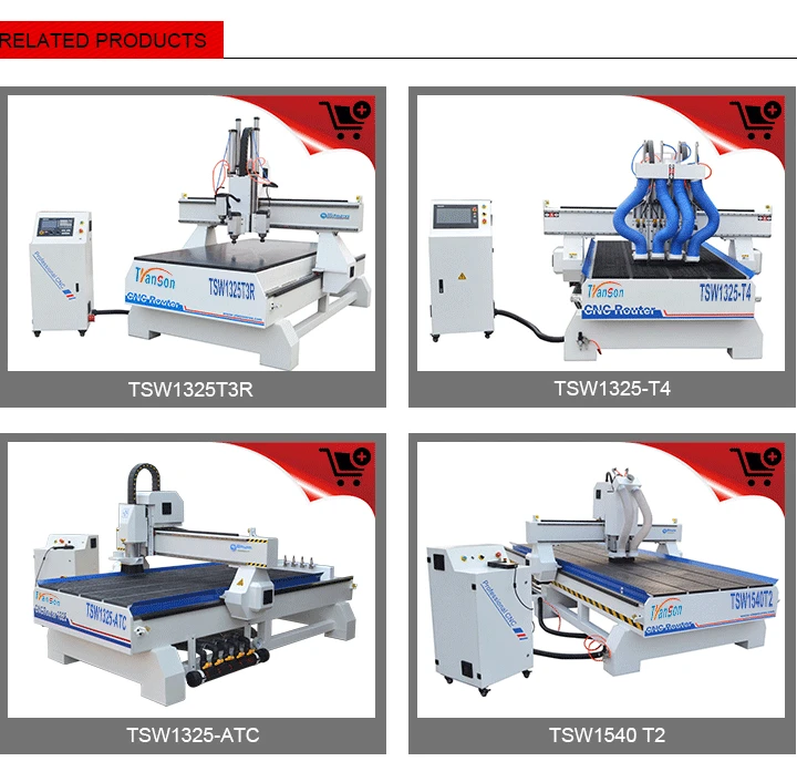 TSW1325 cnc router multi head wood carving machine