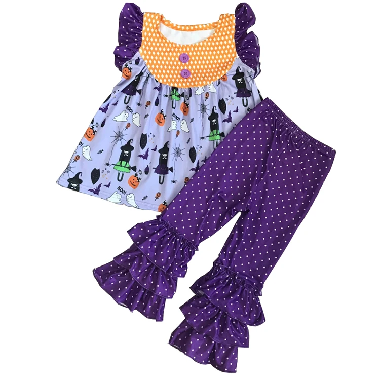 Bebek Kız Butik giyim setleri Çocuklar Kıyafet Cadılar Bayramı Kız Giyim Seti