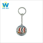 Custom metal round viking ship keychain, norway keychain