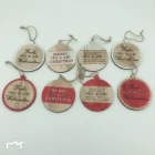 2018hot sales christmas hanging decoration home decoration wooden gifts round