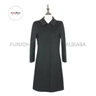 OEM cabin crew uniform design long trench coat windbreaker stewardess uniform for autumn winter airline train ship