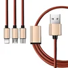 Hot sale Charger Phone Charging Usb for Apple Ipad Aluminium 3In 1 Multi Charge 3 Data Leather Fast Smartphone 7 Cable Iphone