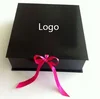 Black PU Leather Outside Gift Watch Packaging Metal Magnet Closure Box