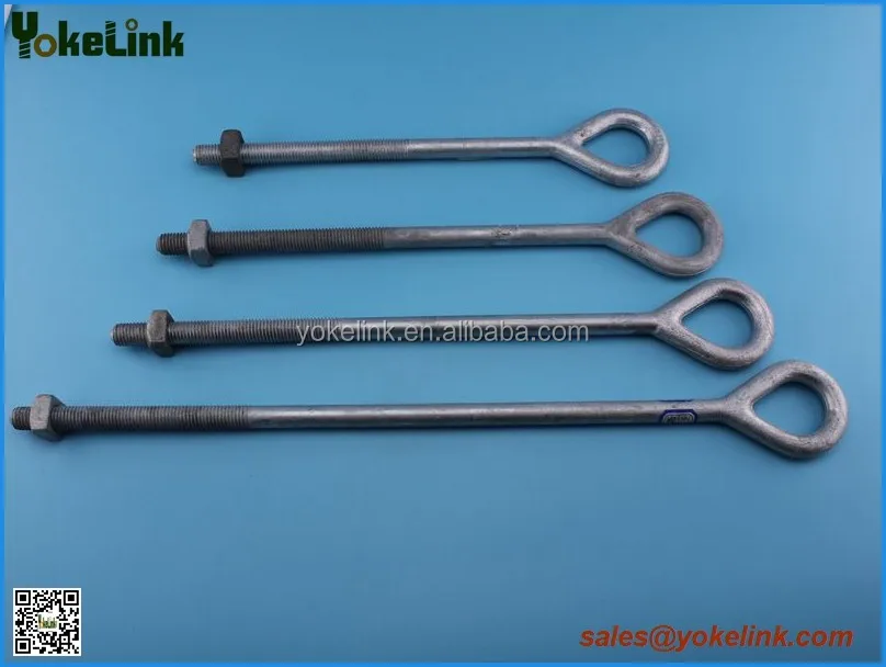 Hot Dip Galvanized per ASTM A 153 oval eye bolt
