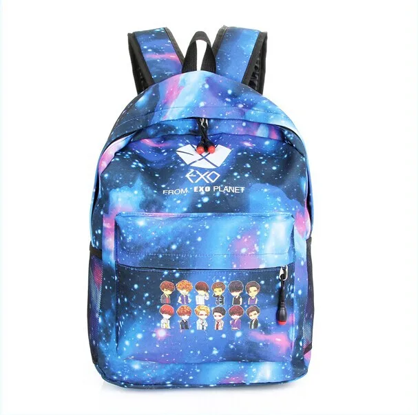 2015 New EXO Korean Backpacks Fashion Canvas Backpacks School Bags for Teenagers Schoolbag Back Pack Rucksacks H31