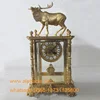 French Design Antique Clock Decorative Brass Clocks With Reindeer Sculpture