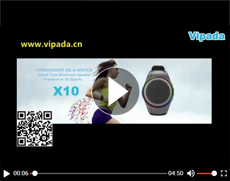 X10 Waterproof LED Zello Bluetooth Speaker Watch MP3 Music Player PTT Bracelet Mini Wearable Wireless Portable Bluetooth Speaker - ANKUX.COM