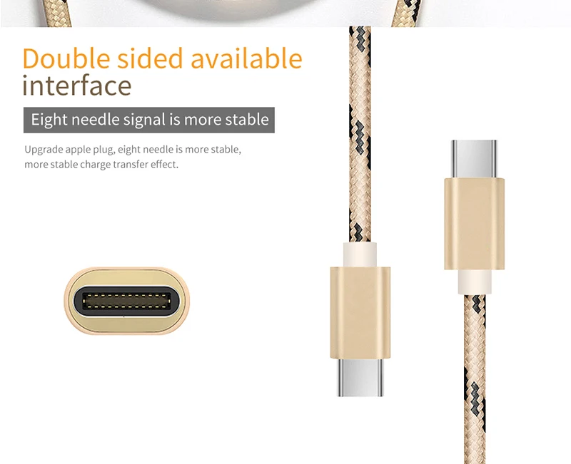 Pattern USB cable Metal usb 3.1 Type C cable For Macbook smart phone - ANKUX.COM