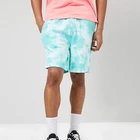 custom tie dye washed knee length french terry gym shorts men