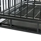 Dog Cage Crate Heavy Duty Strong Metal Kennel Playpen for Large Dogs with Four Wheels