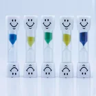Multiple Color Sand Timer Smiling Face Children Plastic Hourglass