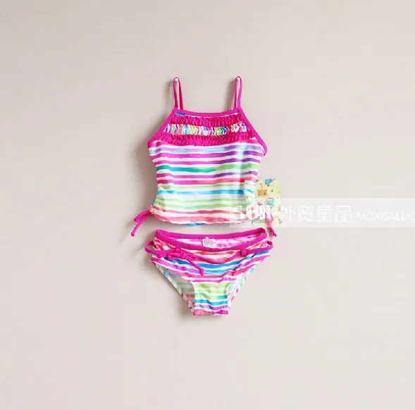* Whole Sale *HZ Luomail Children's swimsuit Girl's swimwear Two pieces Children's bikini Multicolour stripe