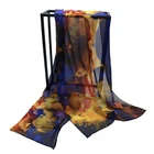 Customized 100% Silk Scarf Digital Printed Shawl Chiffon Scarf