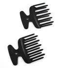 Professional plastic afro picks double teeth hair comb