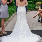 modern african guipure lace mermaid wedding dress backless