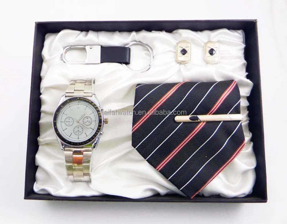 new arraival classic business style men watch gift set with tie