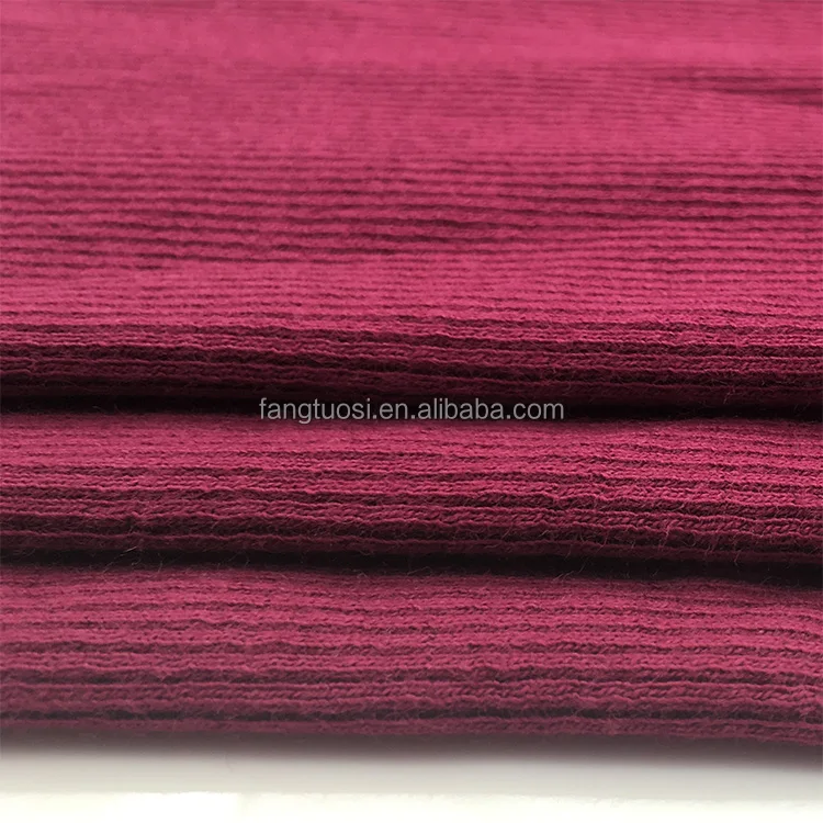 custom plain 100 cotton rib knit jersey fabric