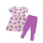 Fashion girls sweet child clothing,hot sell fall Cotton Ruffle Outfits boutique clothing