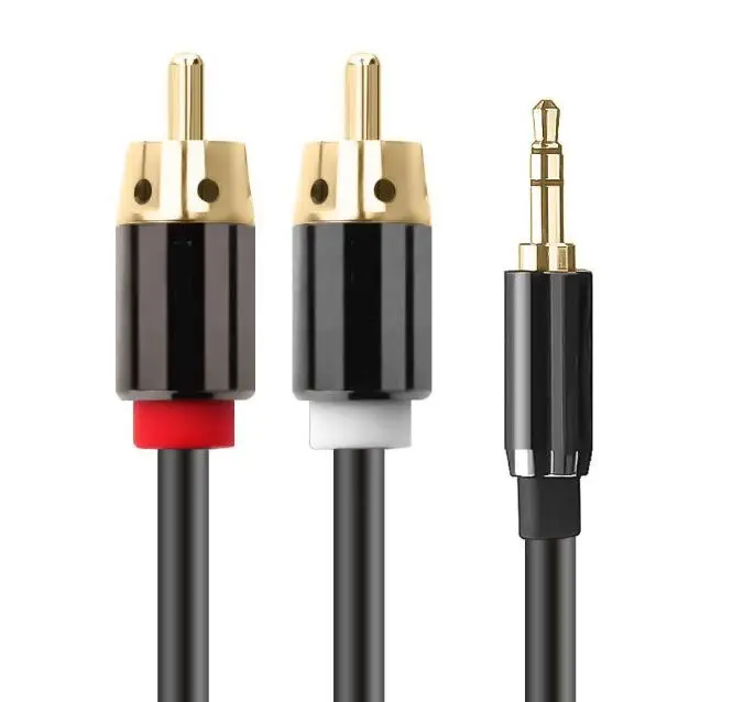 Promotional 1m 3.5mm Male to 2 RCA Audio Stereo Y Splitter Cable For Smartphone Player - ANKUX.COM