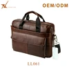 Custom waterproof leather messenger bag business laptop briefcase