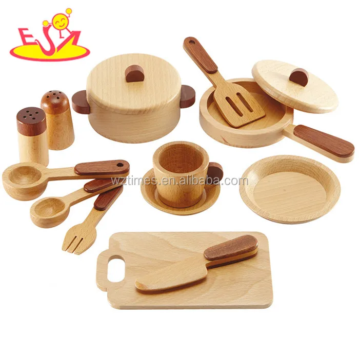 2018 оптовая продажа дешевые детские натуральные деревянные кухонные игрушки аксессуары высокого качества детские деревянные кухонные игрушки Аксессуары W10B127