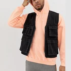 fashion wholesale custom 100% cotton men's denim vest utility gilet with many pockets