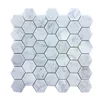 Hexagon Carrara Marble Mosaic Tile For Wall Cladding