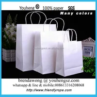 customized creative lamination white card paper shopping bags