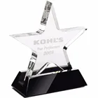 star acrylic trophy with black base,crystal awards