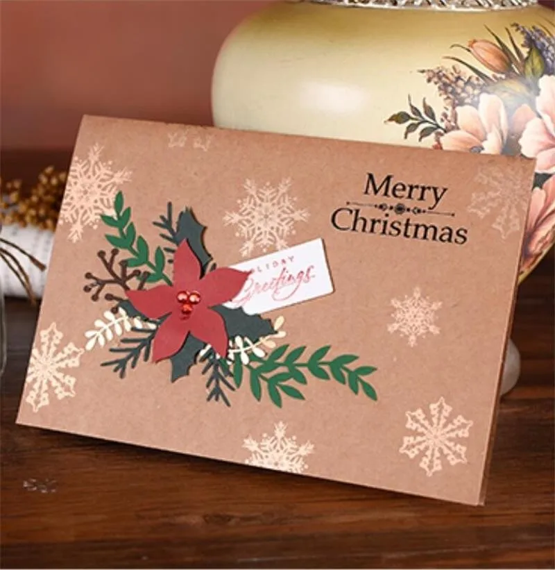 creative wishes christmas festival holiday greeting flower kraft