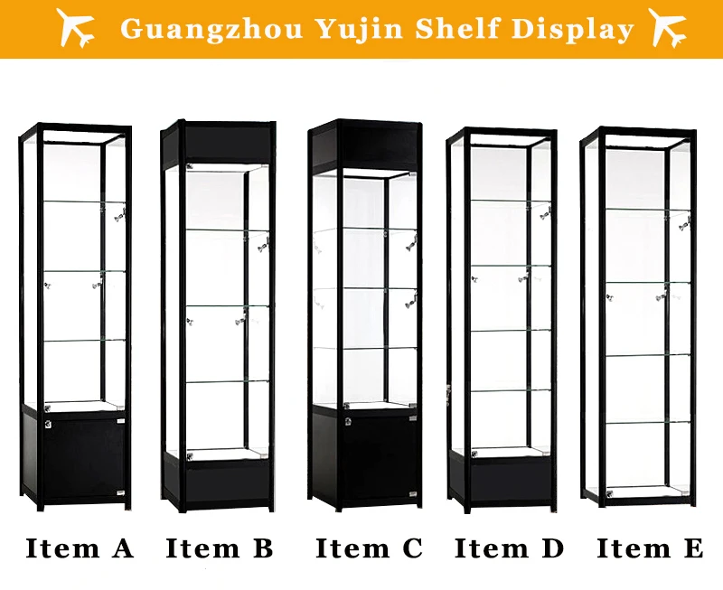 批发零售商品玻璃塔珠宝陈列柜带锁