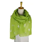 Hot low price elephant silver printed german scarf