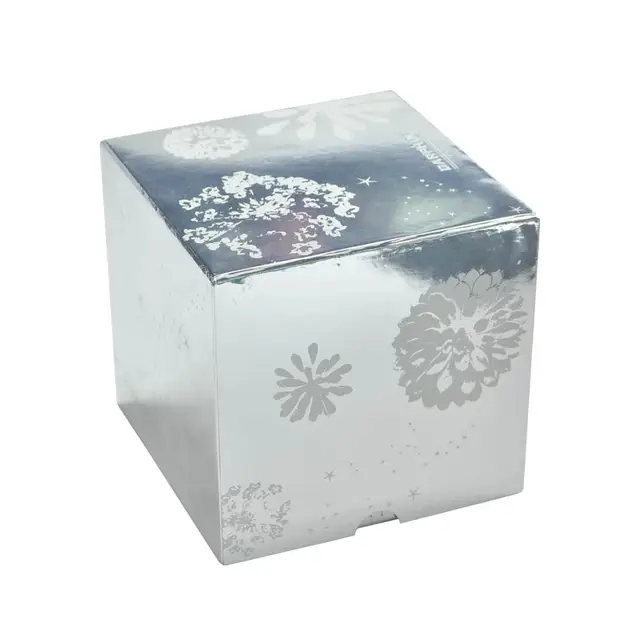 custom silvery paper gift packaging box with blister insert