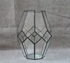 Desktop Black Color Glass & Copper Geometric Terrarium Geometric Flower Vase For Home Decor